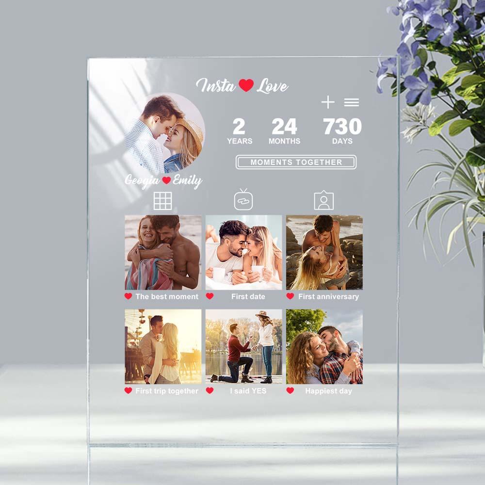 Anniversary Gift Custom Photo Plaque Memorable Moments Acrylic Plaque Gift for Him Her - myphotowalletau