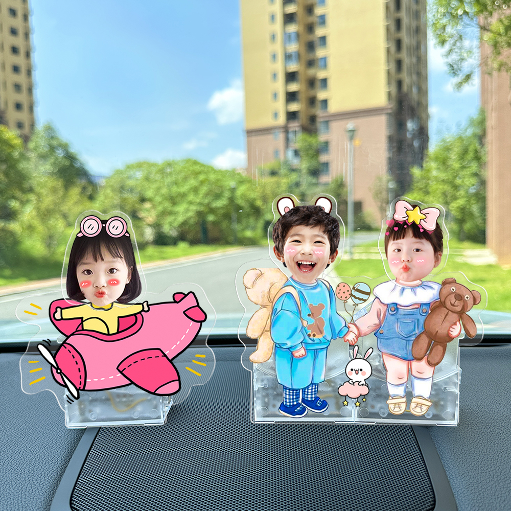 Car shaking ornaments customized solar car shake music photo acrylic car interior decoration - 
