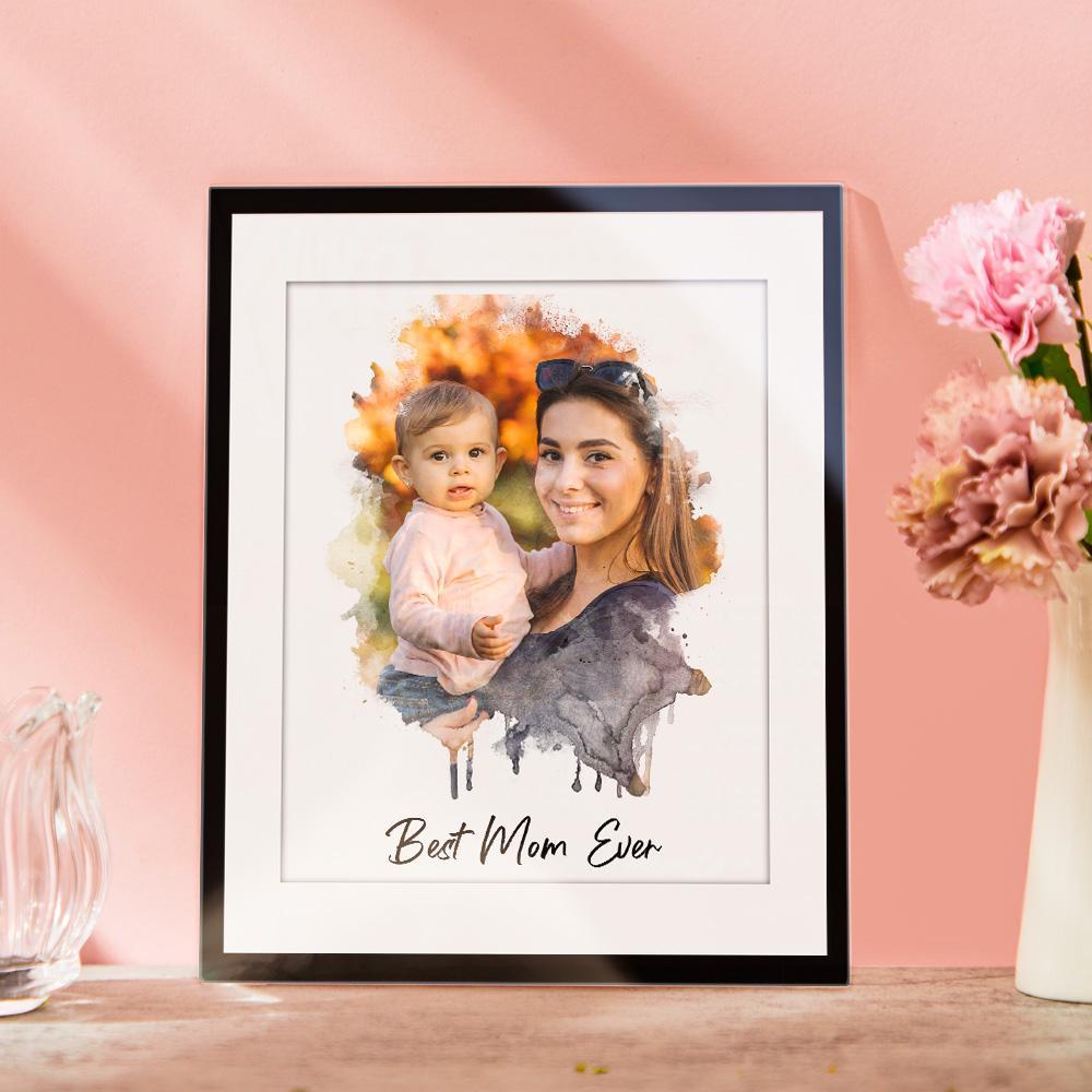 Watercolour Portrait Plaque Custom Photo Plaque Gifts for Her Wedding Gifts Personalized Artwork Home Decor - myphotowalletau