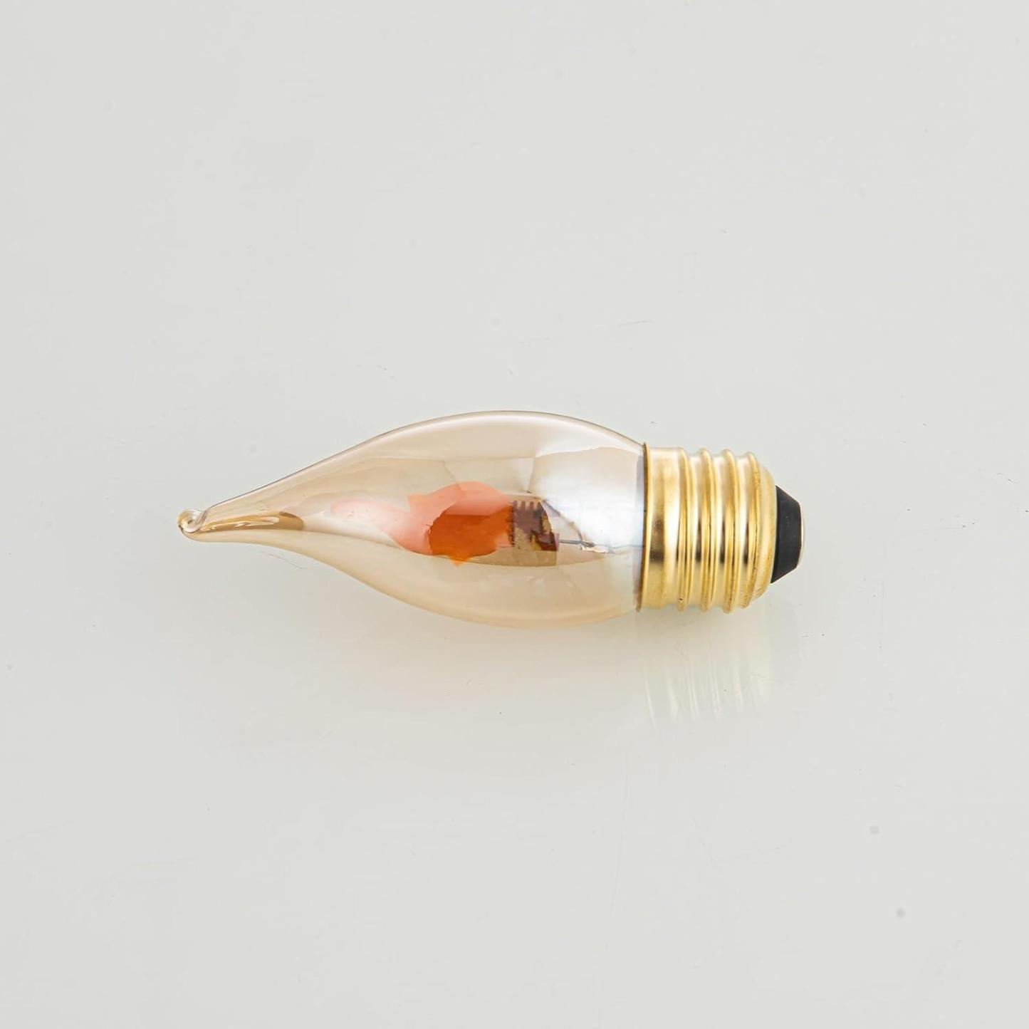 Flickering Flame Bulb E26 LED Fire Effect Light Bulbs, Flickering Light Bulbs for Halloween Christmas Holiday Decorations, Clear Glass, 4 Pack - 