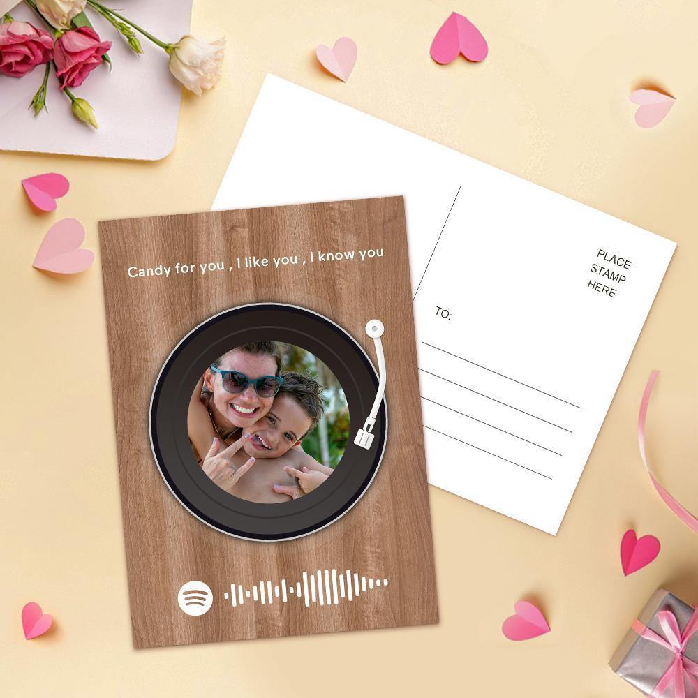 Custom Spotify Code Greeting Cards-Vinyl Record Style - MyPhotoWalletAU