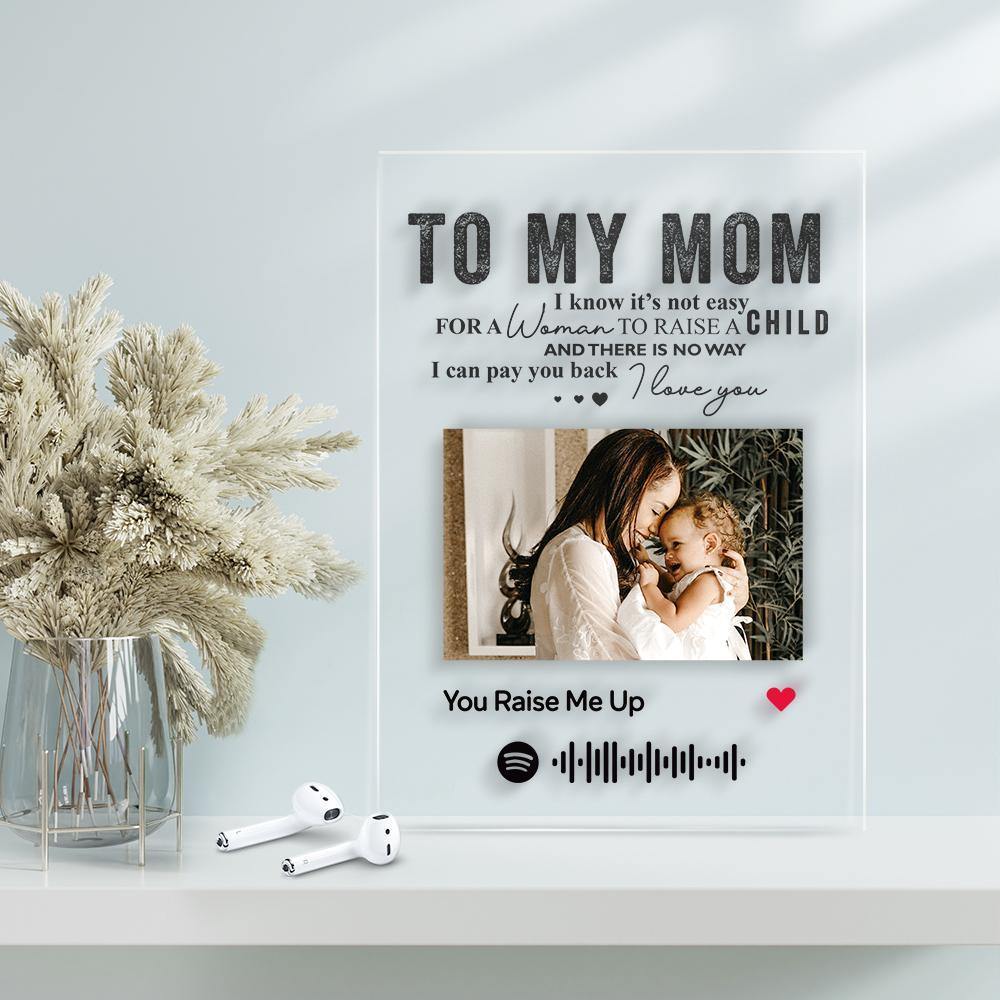 TO MY MOM - Personalized Spotify Code Music Plaque(4.7in x 6.3in) - MyPhotoWalletAU