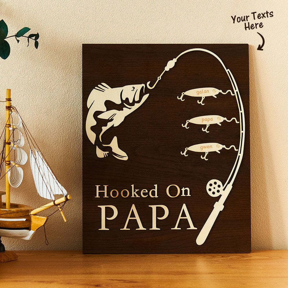Custom Engraved Ornament Custom Name Fishing Trip Wooden Gifts for Dad - myphotowalletau