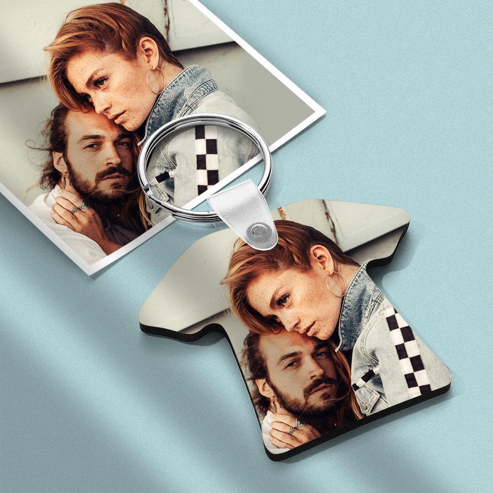 Custom Photo Keychain T-shirt Shape Wooden - MyPhotoWalletAU