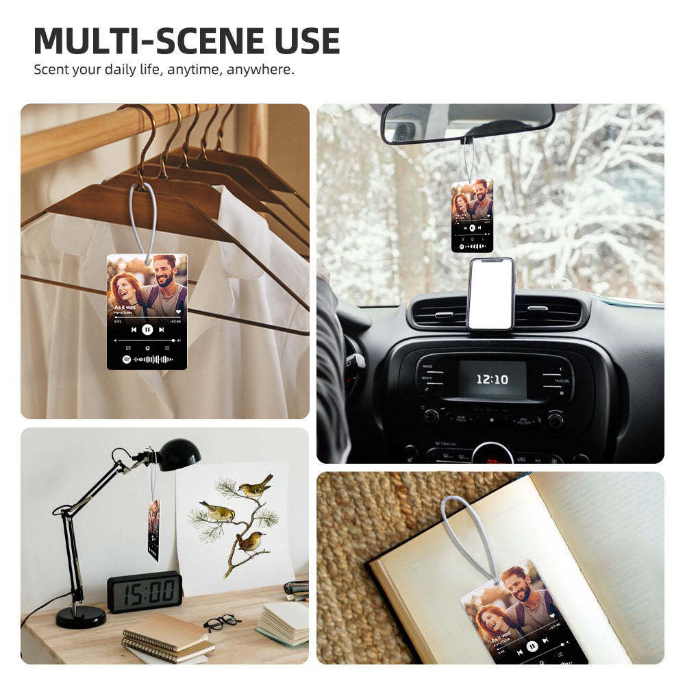 Custom Spotify Car Air Freshener Personalized Music Song Air Freshener Gifts for Lovers - mycustomtirecover
