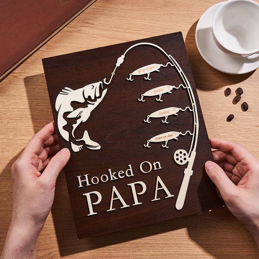 Custom Engraved Ornament Custom Name Fishing Trip Wooden Gifts for Dad - myphotowalletau