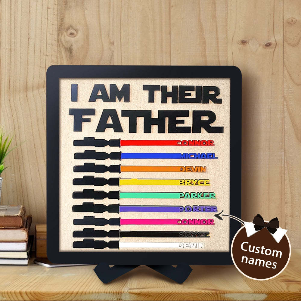 Personalized Lightsaber I Am Their Father Wooden Sign Father's Day Gifts - myphotowalletau