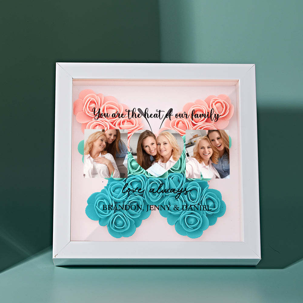 Custom Photo Flower Shadow Box Personalized Flower Shadowbox Frame Mother's Day Gift - myphotowalletau