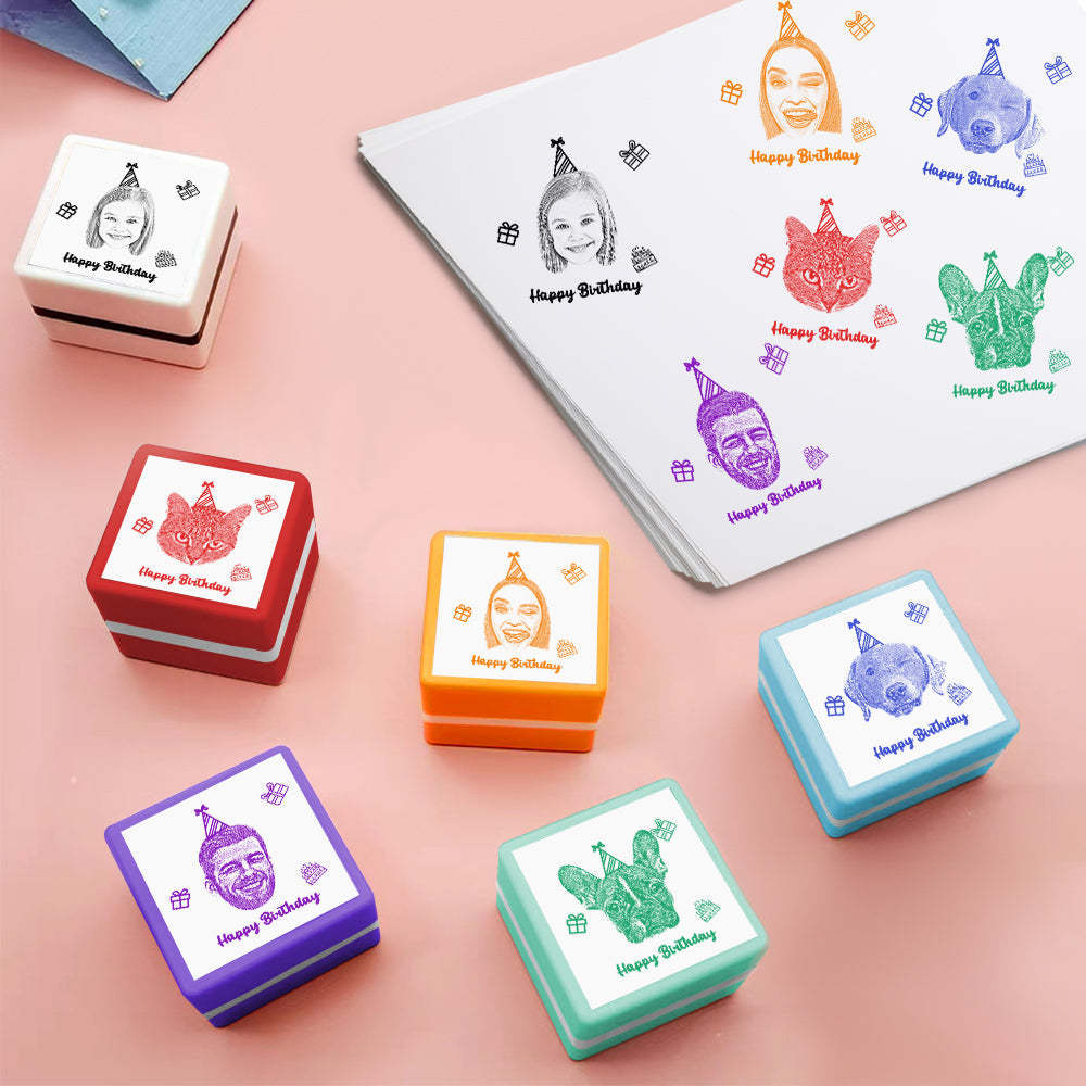 Custom Portrait Stamp Personalized Photo Stamps Gifts for Birthday - myphotowalletau