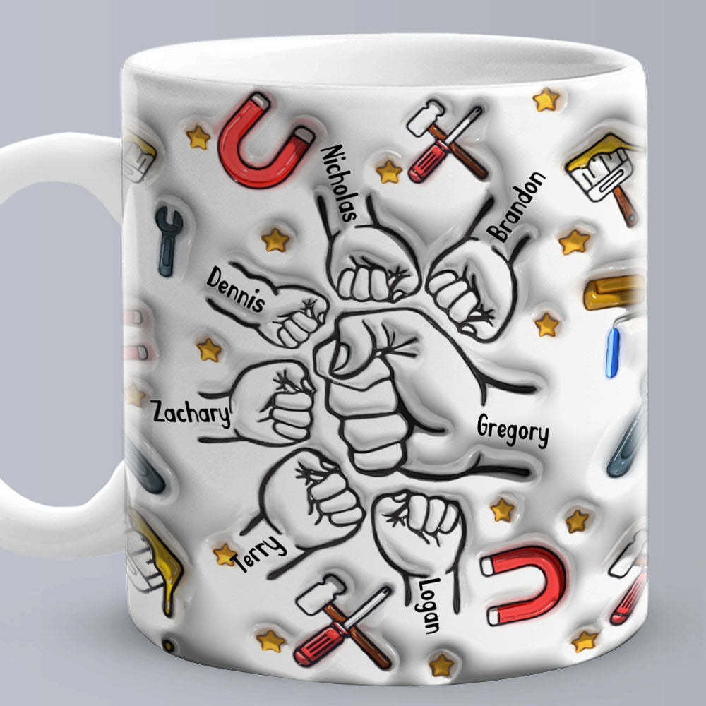 Personalized Custom 3D Inflated Effect Printed Mug Father's Day Gifts for Grandpa and Dad