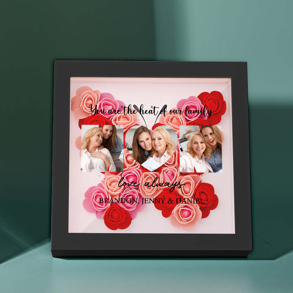 Custom Photo Flower Shadow Box Personalized Flower Shadowbox Frame Mother's Day Gift - myphotowalletau