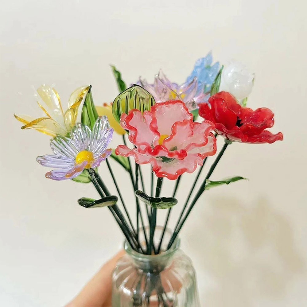 Glass Birth Month Flower Mother's Day Gift Spring Decoration Birthday Gift