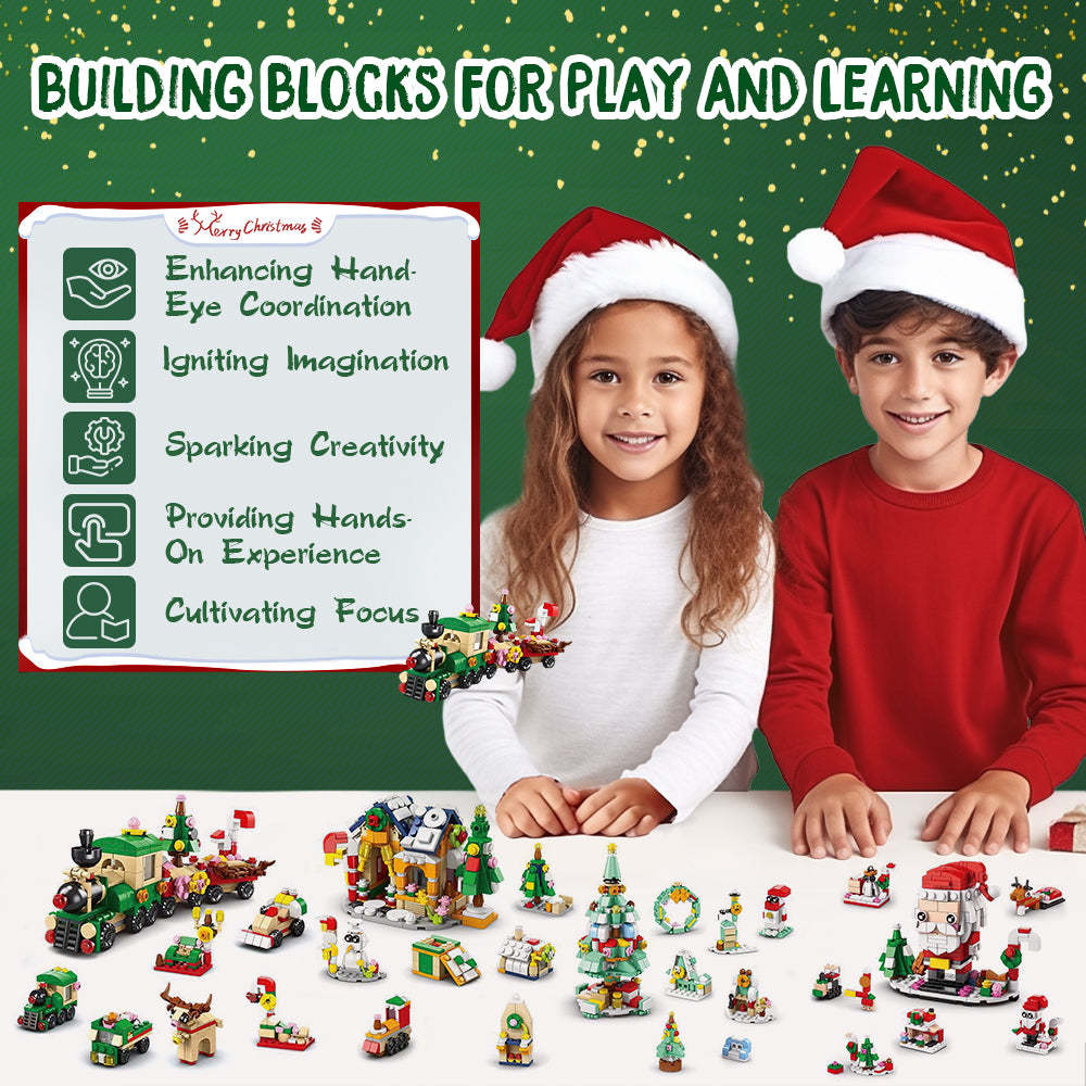 Santa Brick Figures  Surprise Blind Box  24 Calendar Countdown Gift Box Nutcracker Brick Figures Blind Box - 