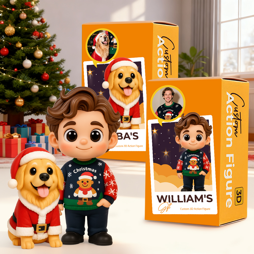 Custom 3D Figure Personalized Christmas Gift Idea for Family Friends Lovers - 