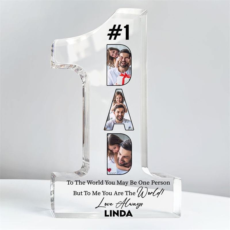 1DAD Personalized Acrylic Plaque – Custom Heartfelt Gift for Father’s Day, Birthday & Special Occasions - 