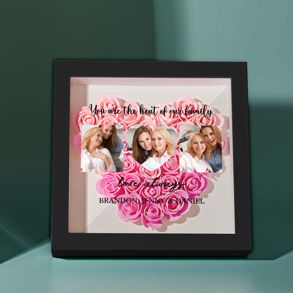 Custom Photo Flower Shadow Box Personalized Flower Shadowbox Frame Mother's Day Gift - myphotowalletau