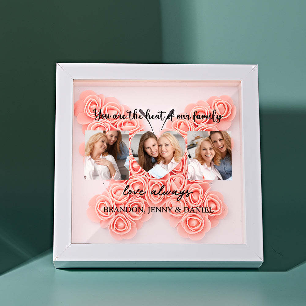 Custom Photo Flower Shadow Box Personalized Flower Shadowbox Frame Mother's Day Gift - myphotowalletau