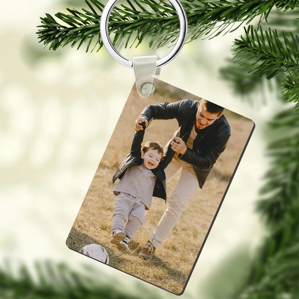 Custom Photo Keychain Square Wooden - MyPhotoWalletAU
