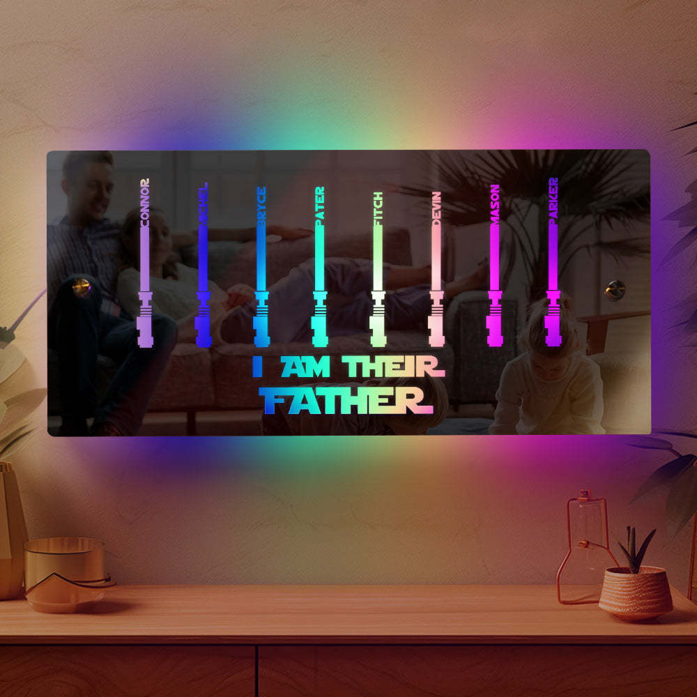 Personalized I Am Their Father Mirror Light Custom Name Light Up Mirror Father's Day Gifts - myphotowalletau