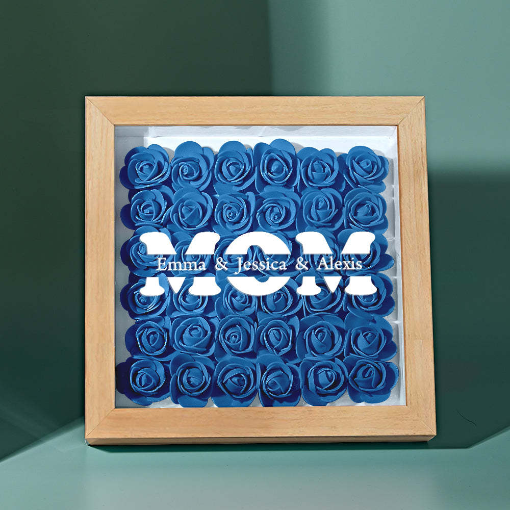 Custom Name Flower Shadow Box Frame Mother's Day Gift - myphotowalletau