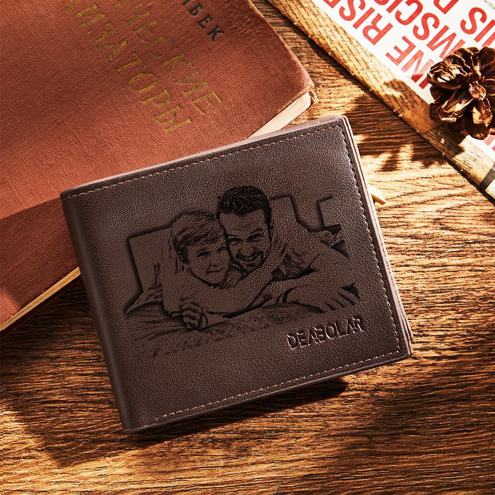 Father's Day Gifts To My Dad Love Personalized Photo Wallet Leather Wallet Engraved Wallet To My Son To My Brother - myphotowalletau