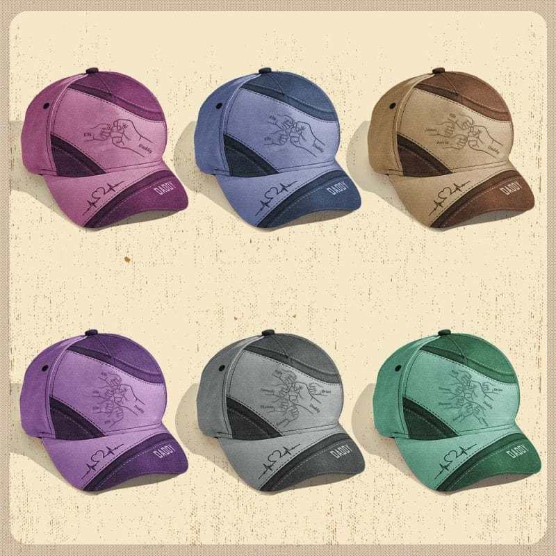 Father's Day Gifts Personalised Fist Bump Daddy Grandpa Custom Classic Cap, for Dad, for Grandpa, for Husband