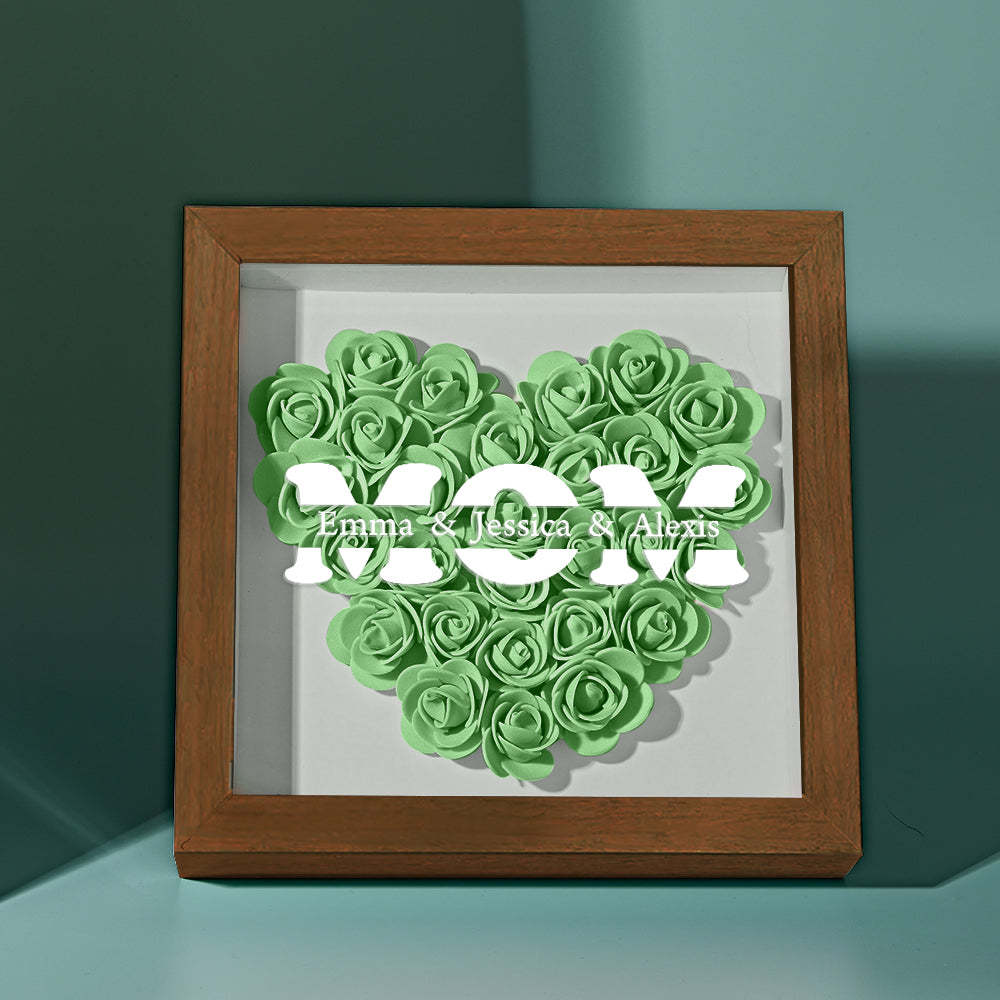 Custom Name Flower Shadow Box Frame Mother's Day Gift - myphotowalletau