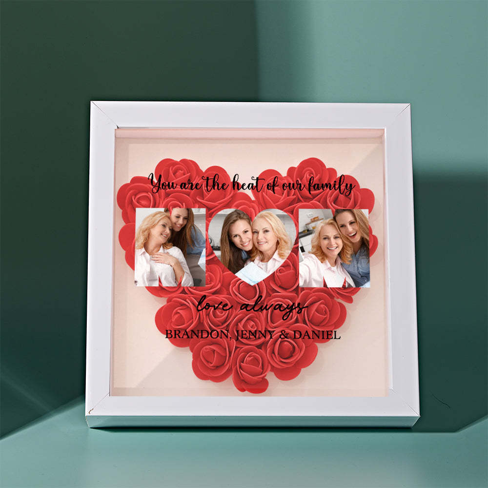 Custom Photo Flower Shadow Box Personalized Flower Shadowbox Frame Mother's Day Gift - myphotowalletau