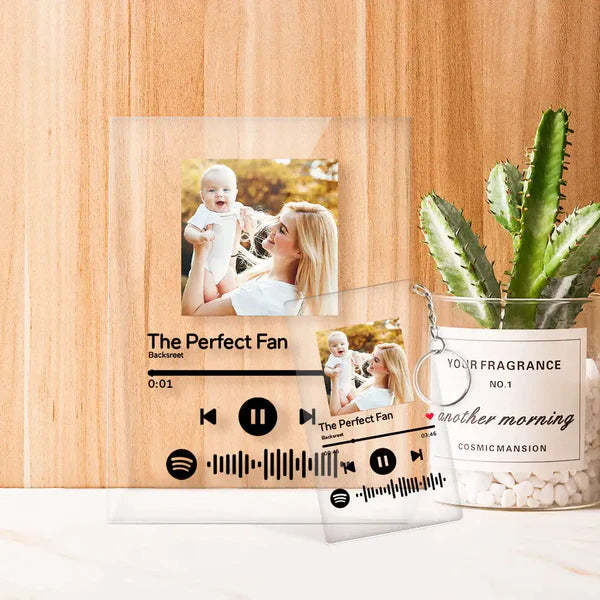 Gifts For Mum Custom Spotify Glass Photo Scannable Music Plaque Personalized Gift For Her