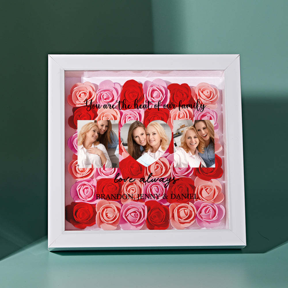 Custom Photo Flower Shadow Box Personalized Flower Shadowbox Frame Mother's Day Gift - myphotowalletau