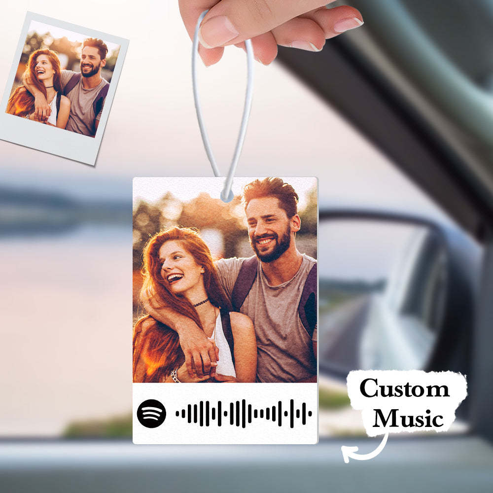 Personalized Photo Spotify Car Air Freshener Custom Music Song Code Air Freshener Gifts - mycustomtirecover