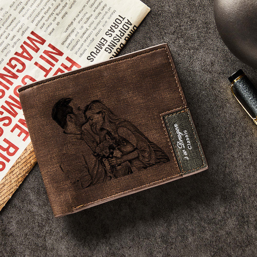 Gifts for Him To My Man Love Personalized Photo Wallet Leather Wallet Engraved Wallet Boyfriend Husband