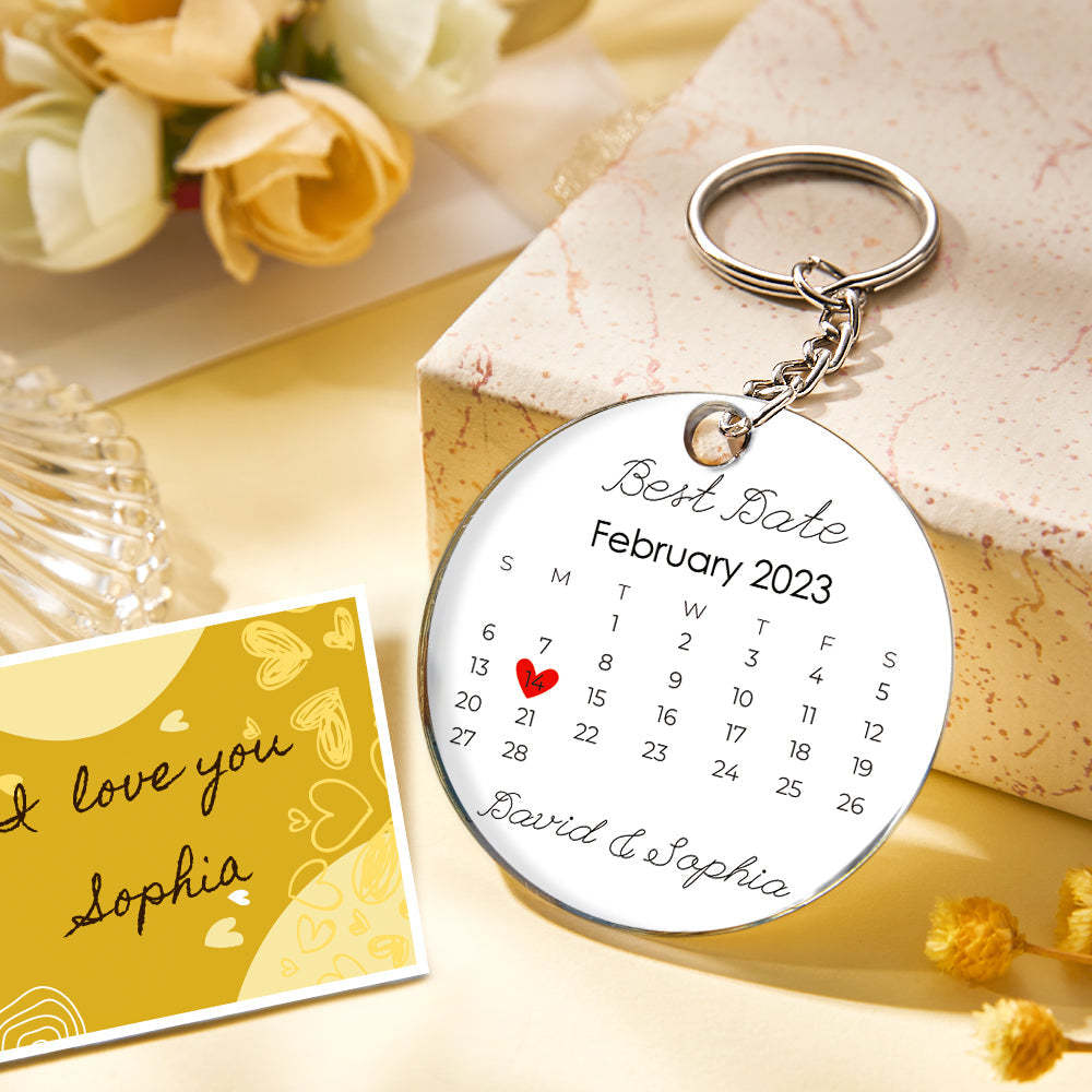 Custom Photo and Date Keychain Calendar Keychain Scannable Spotify Code Keychain Anniversary Gifts for Couple - myphotowalletau
