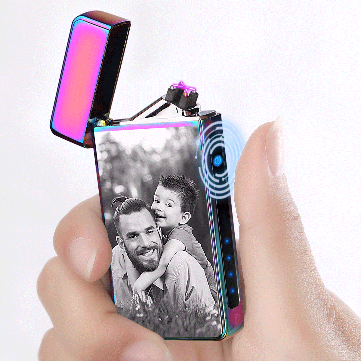 Custom Photo Engraved Lighter | Electronic Cigarette Lighter | Purple - MyPhotoWalletAU