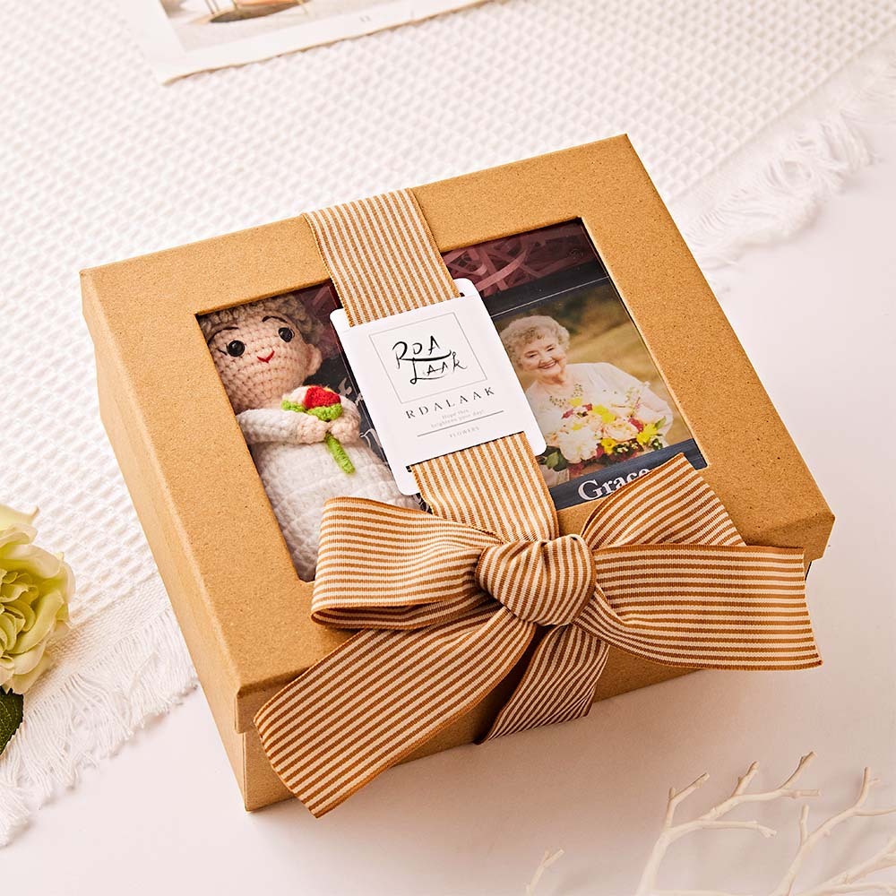 Brown Gift Box for Crochet Dolls - myphotowalletau