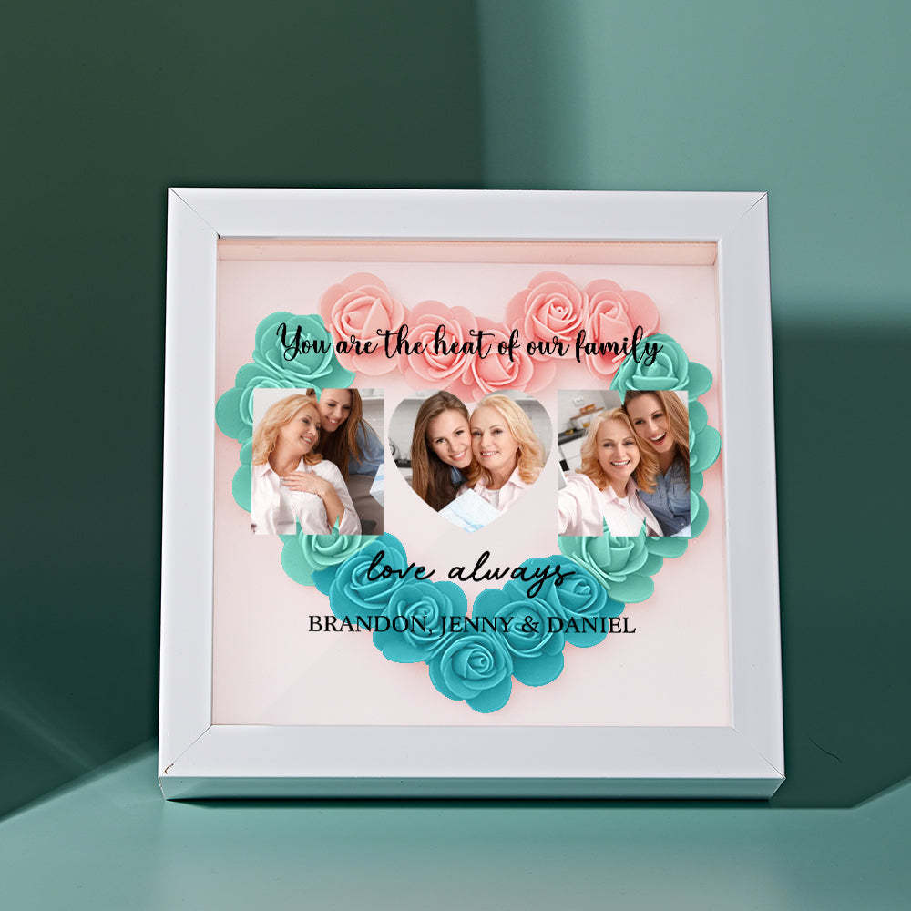 Custom Photo Flower Shadow Box Personalized Flower Shadowbox Frame Mother's Day Gift - myphotowalletau