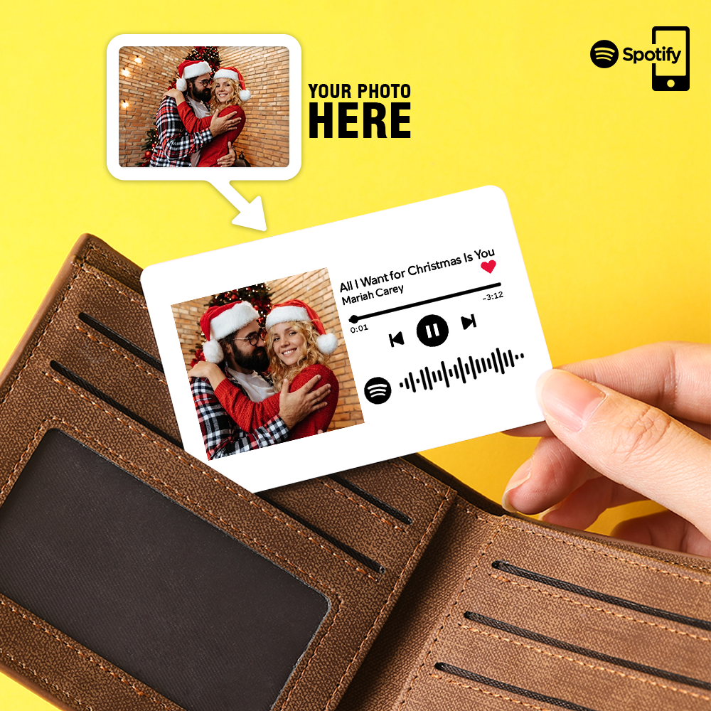 Custom Spotify Code Plaque Art Photo Wallet Insert Card | Christmas Gifts - MyPhotoWalletAU