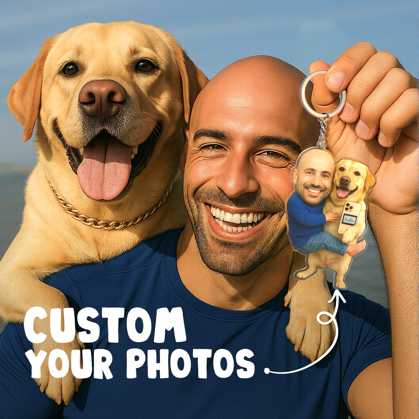 Personalized "Me & My Pet" Acrylic Keychain Funny Custom Gift -