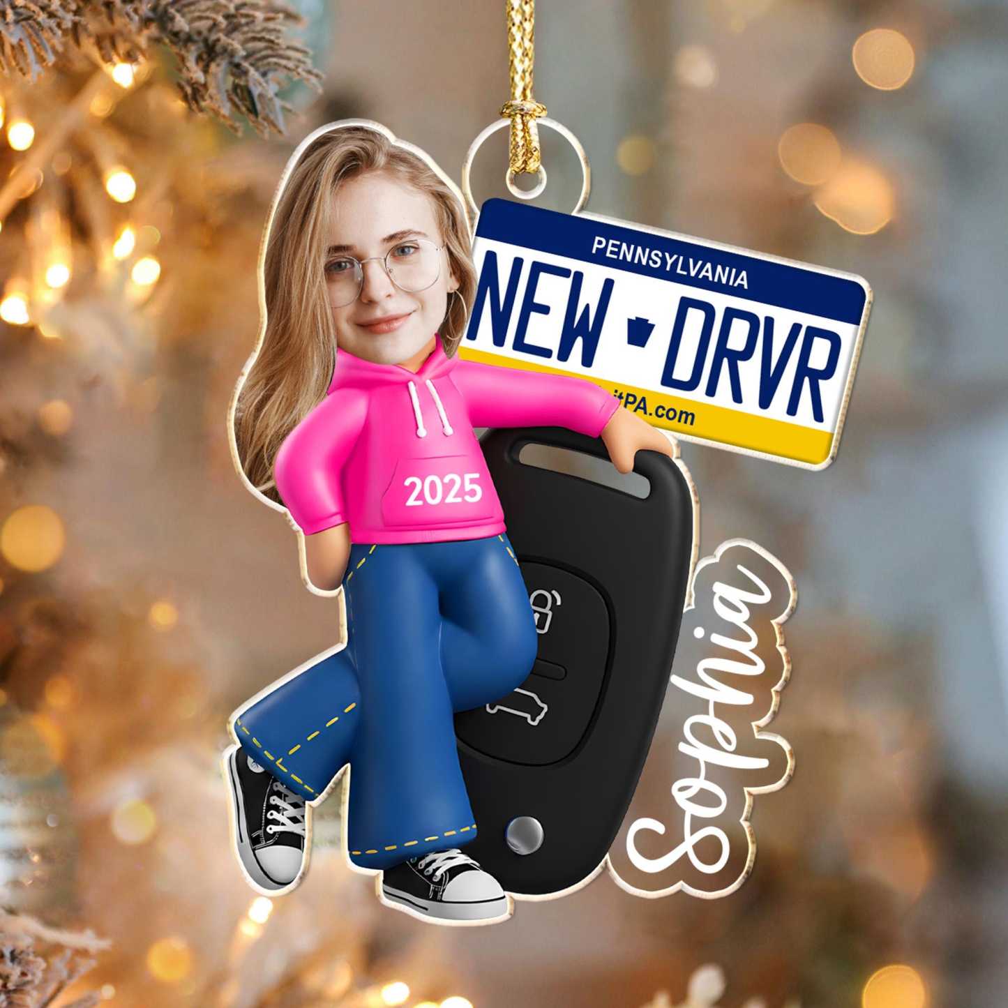 Personalized New Driver Christmas Ornament : First Car Gift for Teenager - 