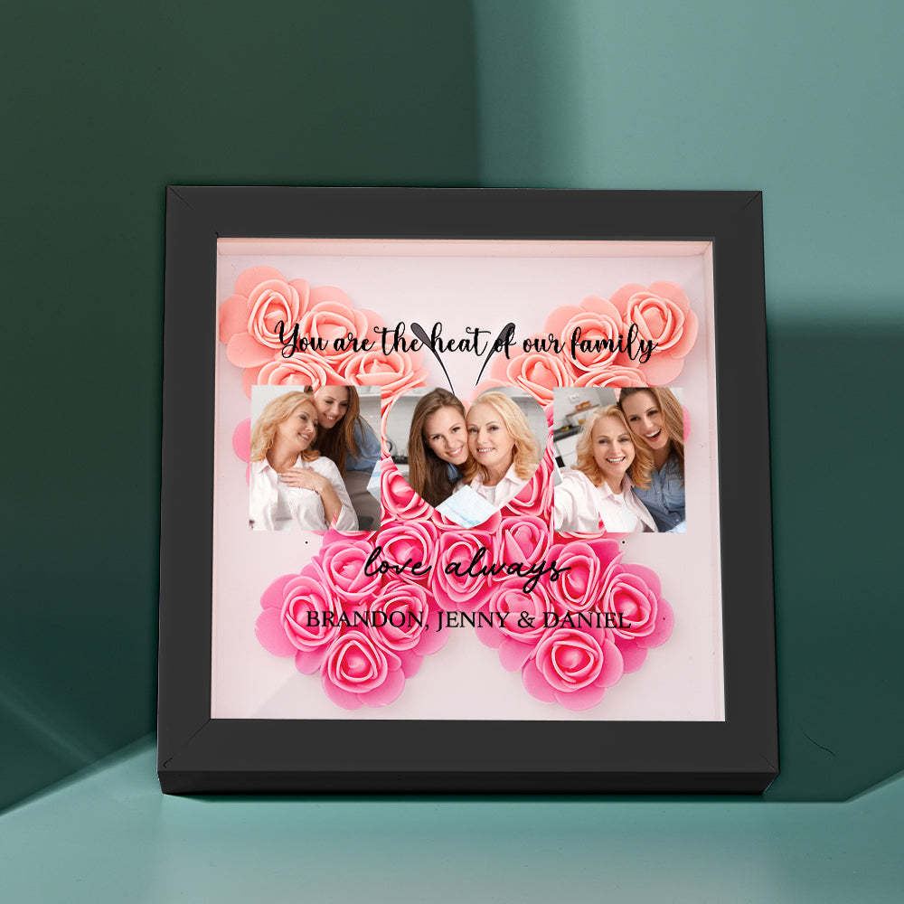 Custom Photo Flower Shadow Box Personalized Flower Shadowbox Frame Mother's Day Gift - myphotowalletau