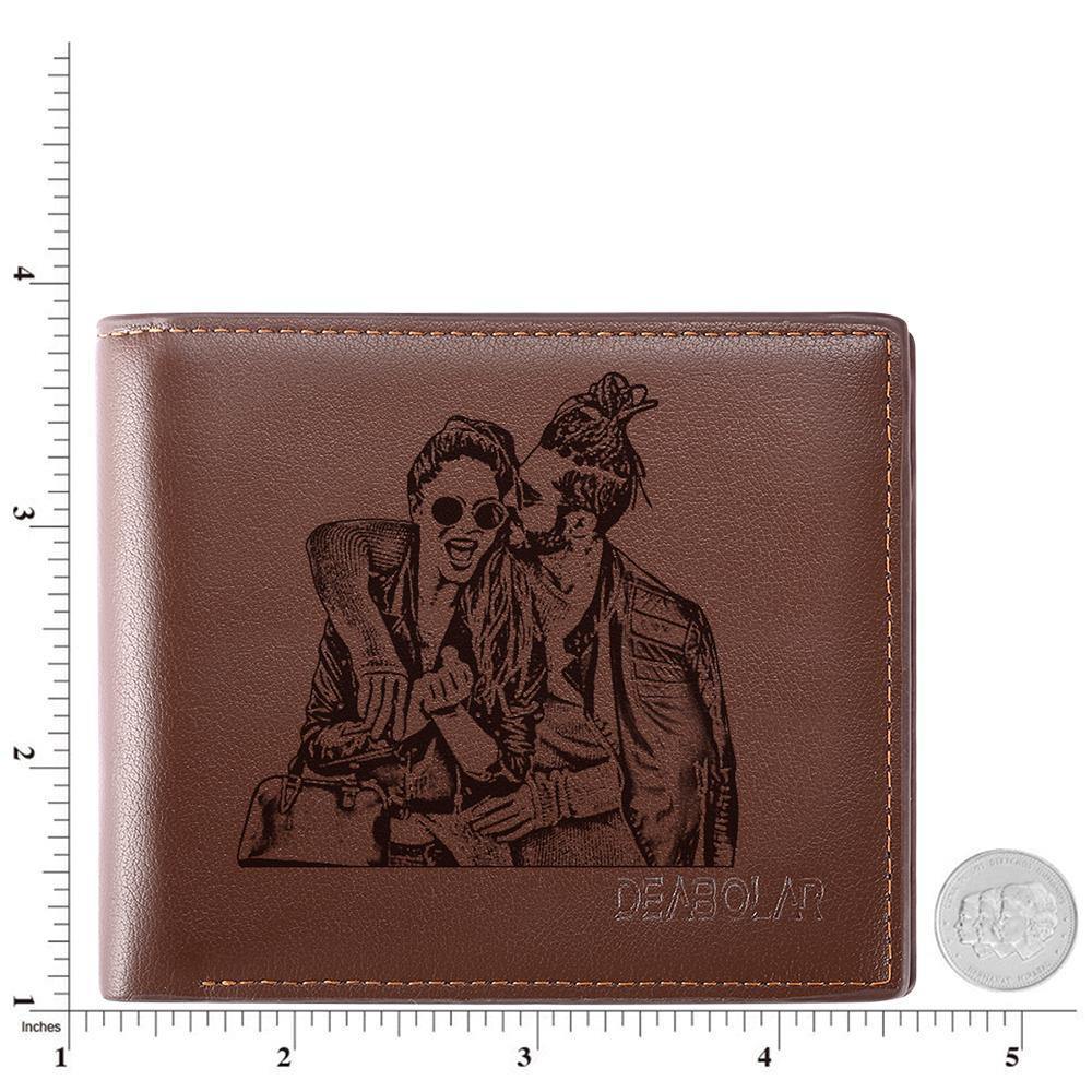 Custom Men's Trifold Photo Wallet Brown - MyPhotoWalletAU