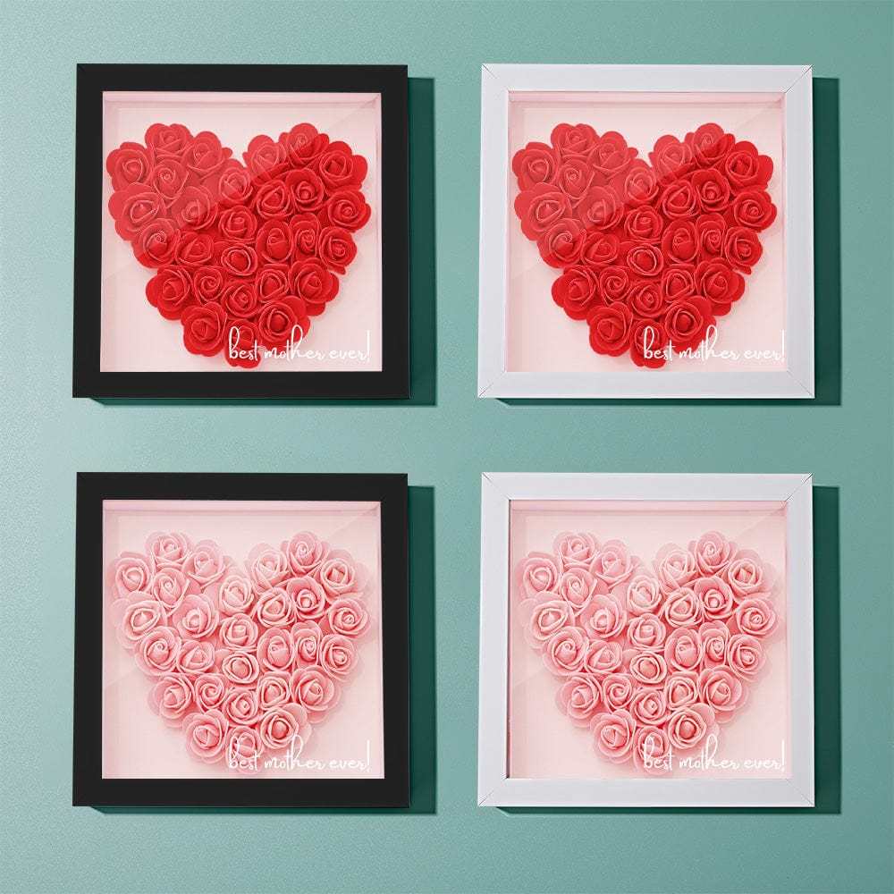Personalized Flower Shadow Box With 3 Names Mother's Day Gifts for Mom - myphotowalletau