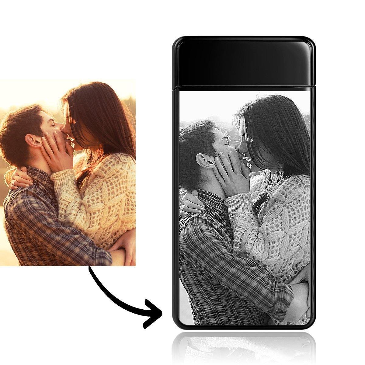 Custom Photo Engraved Lighter | Electronic Cigarette Lighter | Black - MyPhotoWalletAU