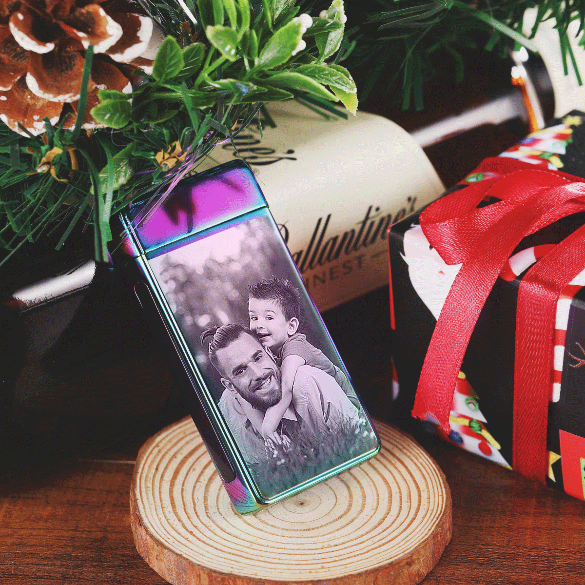 Custom Photo Engraved Lighter | Electronic Cigarette Lighter | Purple - MyPhotoWalletAU