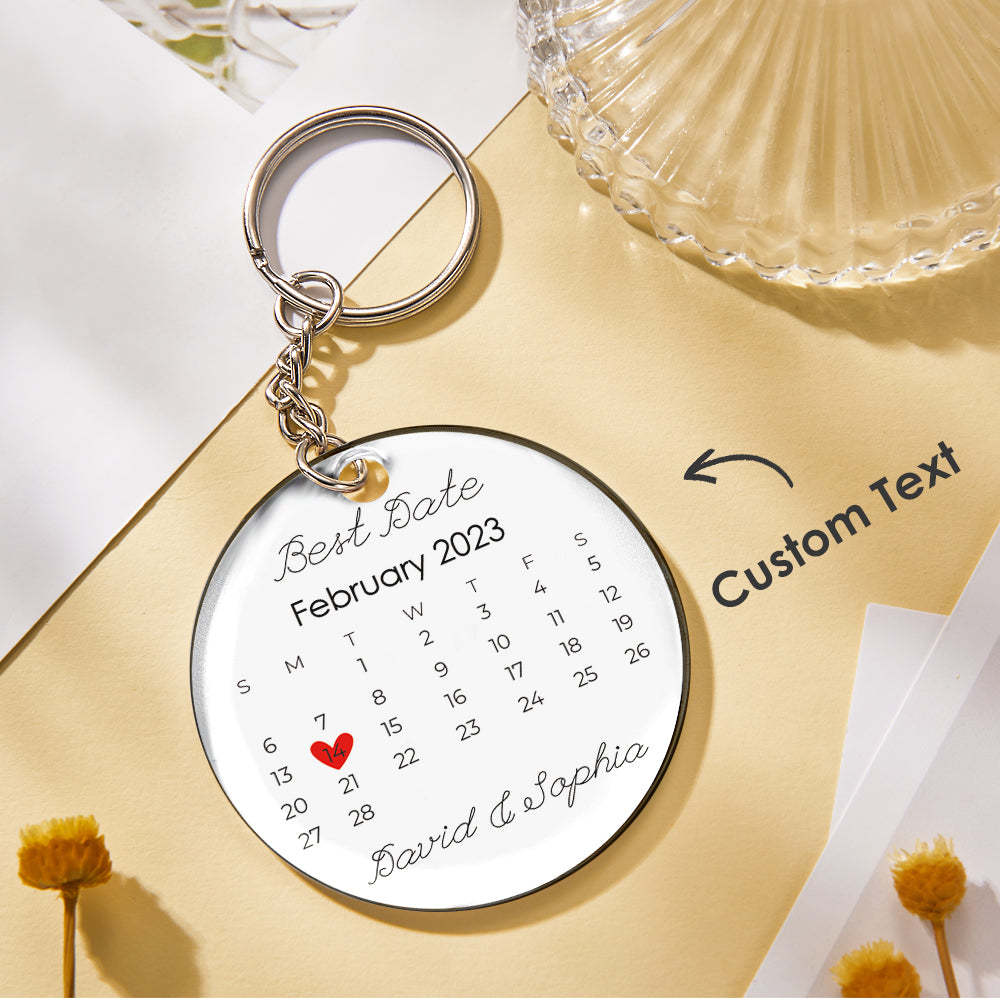 Custom Photo and Date Keychain Calendar Keychain Scannable Spotify Code Keychain Anniversary Gifts for Couple - myphotowalletau