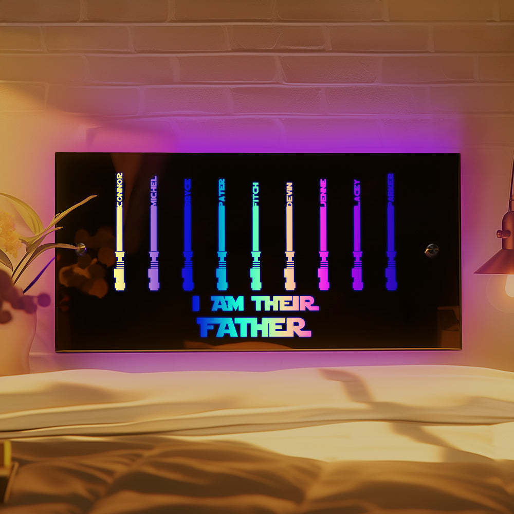 Personalized I Am Their Father Mirror Light Custom Name Light Up Mirror Father's Day Gifts - myphotowalletau