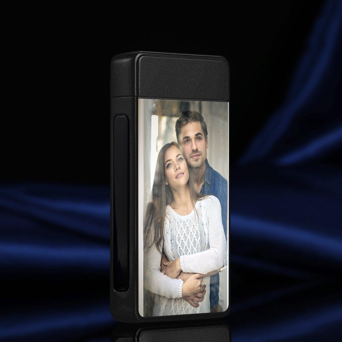 Custom Photo Engraved Lighter Color Printing | Electronic Cigarette Lighter | Scrub Black - MyPhotoWalletAU