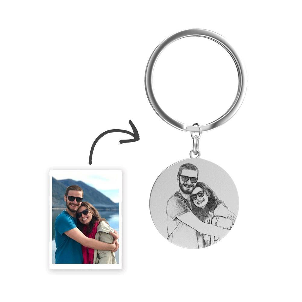 Custom Photo Keychain Stainless Steel - Round Shape - MyPhotoWalletAU