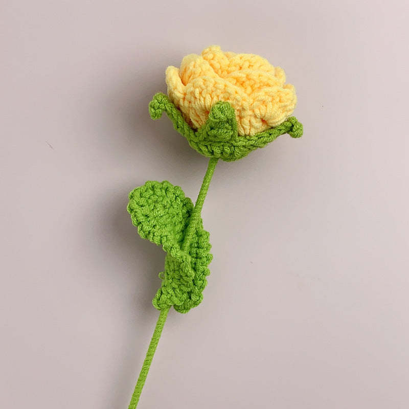 Roses Crochet Flower Handmade Knitted Flower Gift for Lover - myphotowalletau