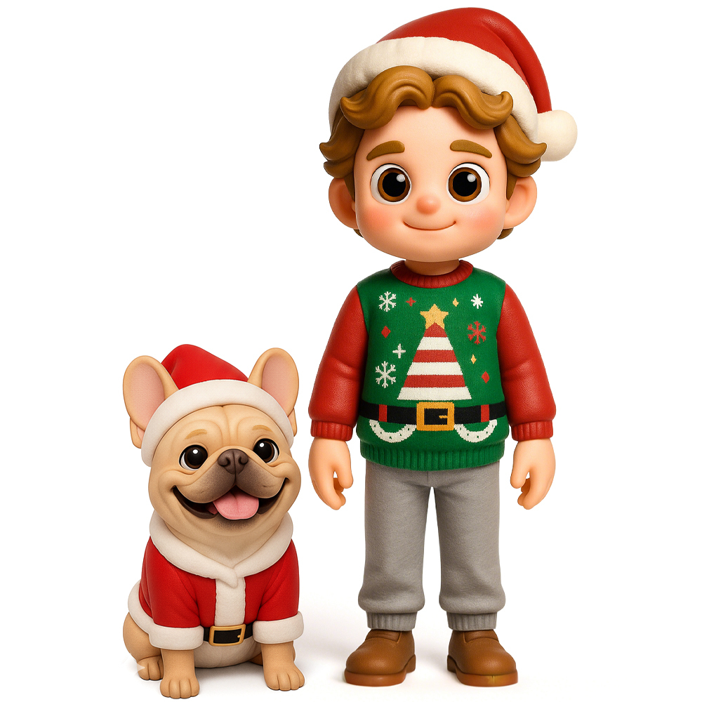 Custom 3D Figure Personalized Christmas Gift Idea for Family Friends Lovers - 